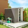 Metalen tuinhuis 2,81m² 154x206,5x181 cm tuinschuur met lessenaarsdak fundering 2
