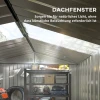 Metalen tuinschuur met schuifdeuren en ventilatieramen, 277 x 195 x 192 cm, grijs 5