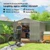 Metalen tuinschuur met schuifdeuren en ventilatieramen, 277 x 195 x 192 cm, grijs 6