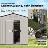 Metalen tuinschuur met schuifdeuren en ventilatieramen, 277 x 195 x 192 cm, grijs 7
