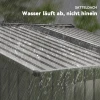 Metalen tuinschuur met schuifdeuren en ventilatieramen, 277 x 195 x 192 cm, grijs 9