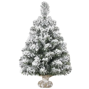 Mini kunstmatige kerstboom 60 cm, kunstmatige spar met sneeuw, 67 tips cementbasis voor binnen kantoor 1