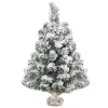 Mini kunstmatige kerstboom 60 cm, kunstmatige spar met sneeuw, 67 tips cementbasis voor binnen kantoor 10