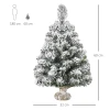 Mini kunstmatige kerstboom 60 cm, kunstmatige spar met sneeuw, 67 tips cementbasis voor binnen kantoor 4
