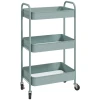 Multifunctionele trolley keukentrolley, 3 planken, 4 wielen, 45 cm x 30,6 cm x 79 cm, lichtblauw 1