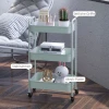 Multifunctionele trolley keukentrolley, 3 planken, 4 wielen, 45 cm x 30,6 cm x 79 cm, lichtblauw 7