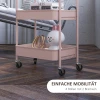 Multifunctionele trolley keukentrolley, 3 planken, 4 wielen, 45 cm x 30,6 cm x 79 cm, roze 6
