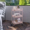 Multifunctionele trolley keukentrolley, 3 planken, 4 wielen, 45 cm x 30,6 cm x 79 cm, roze 8