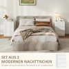Nachtkastje, set van 2 bijzettafels met 3 lades, nachtkastje, nachtkommode voor slaapkamer, woonkamer, 40 x 30 x 59,5 cm, wit 5