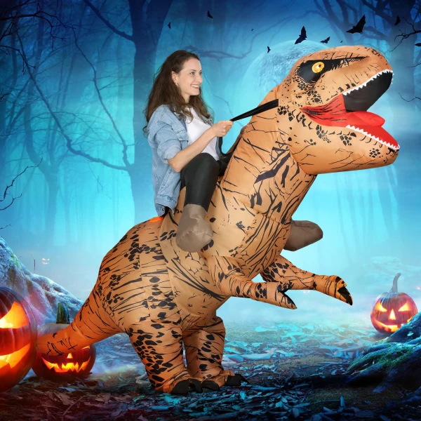 Opblaasbaar dinosaurus kostuum voor volwassenen dino t rex kostuums grappig halloween carnaval feest 2