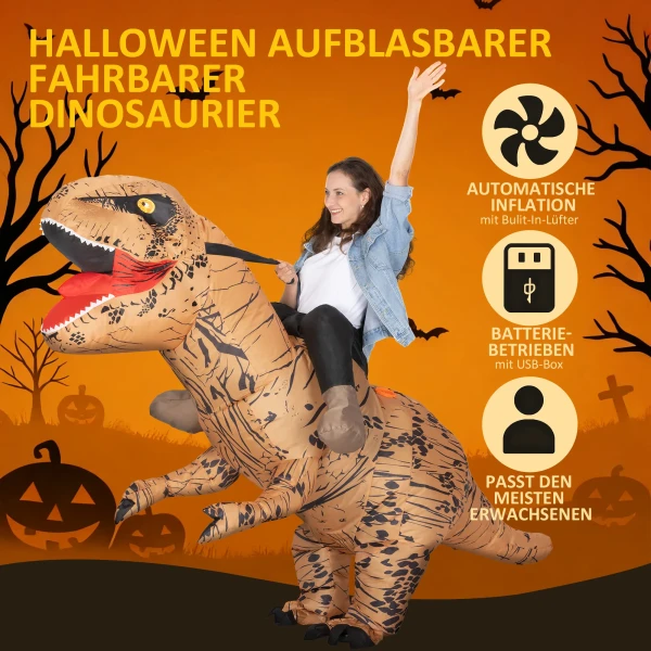 Opblaasbaar dinosaurus kostuum voor volwassenen dino t rex kostuums grappig halloween carnaval feest 5