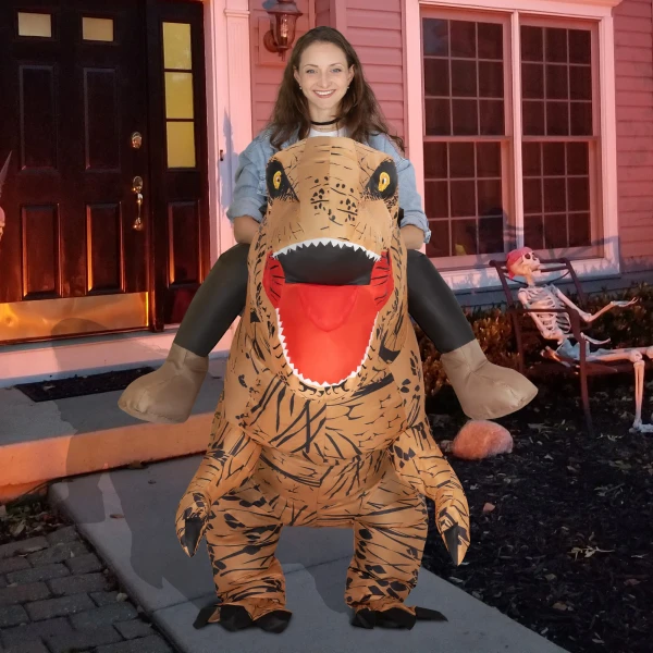Opblaasbaar dinosaurus kostuum voor volwassenen dino t rex kostuums grappig halloween carnaval feest 9