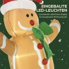 Opblaasbare kerstdecoratie 1,83 m gemberkoekman met strik, 3 leds, intern blaasapparaat tuindecoratie 5
