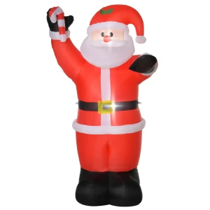 Opblaasbare kerstdecoratie, 2,4 m kerstman met led verlichting, zuurstok 1