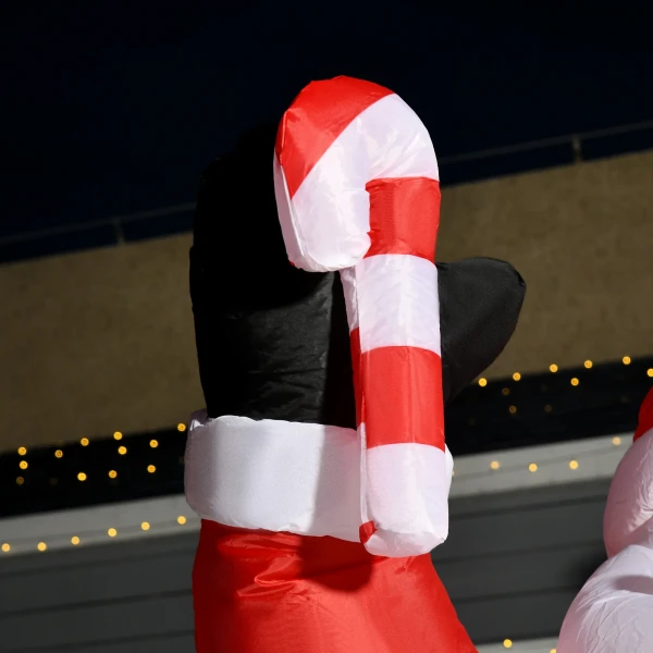 Opblaasbare kerstdecoratie, 2,4 m kerstman met led verlichting, zuurstok 9