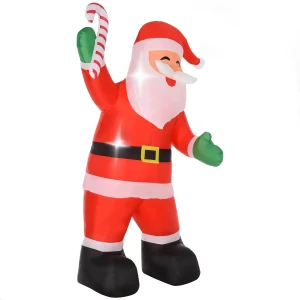 Opblaasbare kerstdecoratie, 2,4 m kerstman met led verlichting, zuurstok voor binnen en buitenruimtes 1