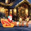 Opblaasbare kerstdecoratie, kerstman in rendierslee, polyester 8