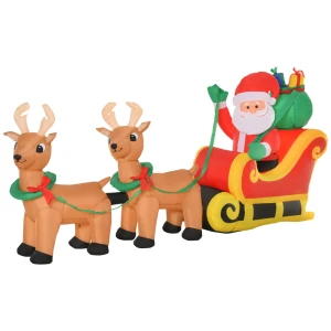 Opblaasbare kerstman met slee, 6 led lampjes, waterdicht, 240 x 57 x 112 cm 1