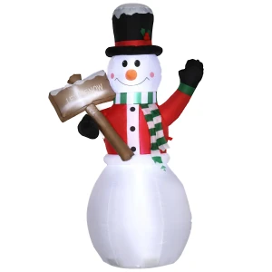 Opblaasbare sneeuwman, outdoor kerstdecoratie, 1,80 m, kerstman, incl. blower, meerkleurig 1