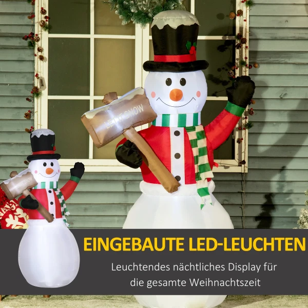 Opblaasbare sneeuwman, outdoor kerstdecoratie, 1,80 m, kerstman, incl. blower, meerkleurig 8