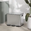 Prullenbak met 3 x 20 l compartimenten, deodorant deksel, vingerafdrukbestendig, soft close, verwijderbaar, zilver 2