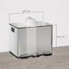 Prullenbak met 3 x 20 l compartimenten, deodorant deksel, vingerafdrukbestendig, soft close, verwijderbaar, zilver 4