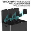 Prullenbak met 3 x 20 l vakken, deodorant deksel, vingerafdrukbestendig, soft close, uitneembaar, zwart 6