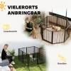 Puppyren, hondenren, puppyverblijf, 8 panelen met deur, opvouwbare en draagbare hondenhek, staal, zwart 5