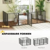 Puppyren, hondenren, puppyverblijf, 8 panelen met deur, opvouwbare en draagbare hondenhek, staal, zwart 6