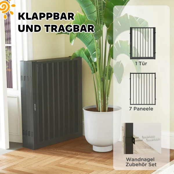 Puppyren, hondenren, puppyverblijf, 8 panelen met deur, opvouwbare en draagbare hondenhek, staal, zwart 7