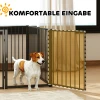 Puppyren, hondenren, puppyverblijf, 8 panelen met deur, opvouwbare en draagbare hondenhek, staal, zwart 9