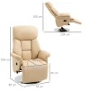 Relaxstoel, ligfunctie, leerlook, voetensteun, tot 150 kg, 78 x 80 x 109 cm, beige 4