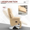 Relaxstoel, ligfunctie, leerlook, voetensteun, tot 150 kg, 78 x 80 x 109 cm, beige 5