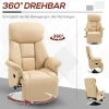 Relaxstoel, ligfunctie, leerlook, voetensteun, tot 150 kg, 78 x 80 x 109 cm, beige 6