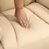 Relaxstoel, ligfunctie, leerlook, voetensteun, tot 150 kg, 78 x 80 x 109 cm, beige 8