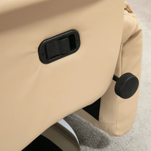 Relaxstoel, ligfunctie, leerlook, voetensteun, tot 150 kg, 78 x 80 x 109 cm, beige 9