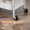 Rolbare keukenwagen, 2 planken, lade, opslag, 4 wielen, handvatten, staal, wit 7
