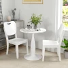 Ronde eettafel, gepoedercoat staal, mdf met melamine, antislip voeten, 70 x 74 cm, wit 2