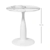 Ronde eettafel, gepoedercoat staal, mdf met melamine, antislip voeten, 70 x 74 cm, wit 4