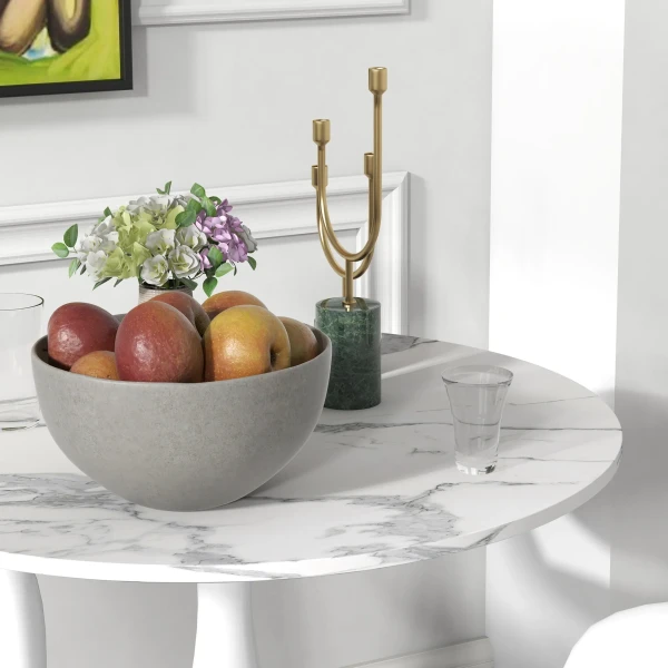 Ronde eettafel, gepoedercoat staal, mdf met melamine, antislip voeten, 70 x 74 cm, wit 8