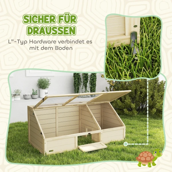 Schildpaddenbox, outdoor schildpaddengehege, bodemloos ontwerp, gemakkelijk te openen, schildpadden huis, natuur 5