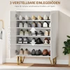 Schoenenkast met 2 deuren, schoenenrek, schoenenopslag met 3 verstelbare planken 72 x 31,5 x 95 cm, wit 5