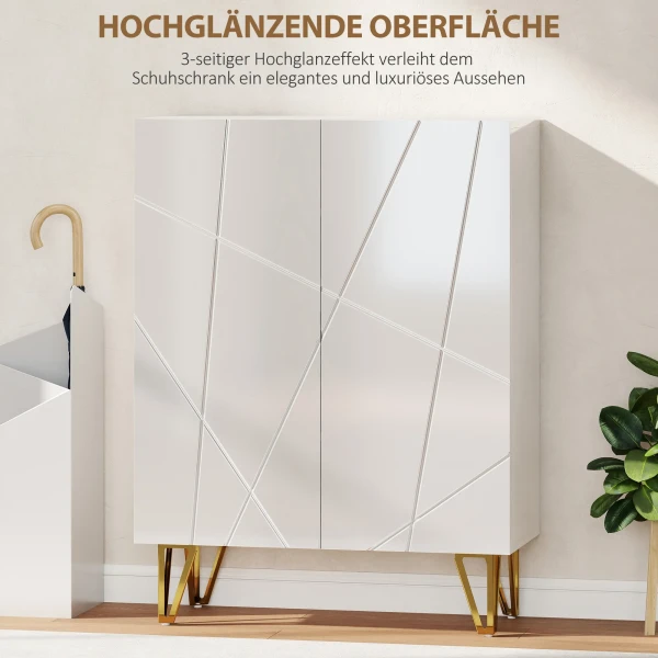 Schoenenkast met 2 deuren, schoenenrek, schoenenopslag met 3 verstelbare planken 72 x 31,5 x 95 cm, wit 7