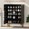 Schoenenkast met 2 deuren, schoenenrek, schoenenopslag met 3 verstelbare planken 72 x 31,5 x 95 cm, zwart 5