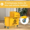 Schoonmaakwagen 20l met pers en veegset, emmer incl. dweil, rol 8