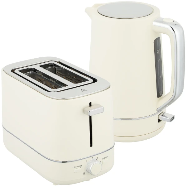 Set van 1,7 l waterkoker en broodrooster met 6 bruiningsniveaus, beige 1