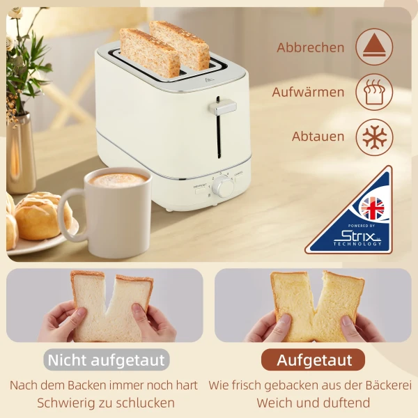 Set van 1,7 l waterkoker en broodrooster met 6 bruiningsniveaus, beige 6