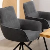 Set van 2 eetkamerstoelen, draaibaar, zacht gestoffeerd, armleuningen, metalen poten, donkergrijs 10