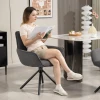Set van 2 eetkamerstoelen, draaibaar, zacht gestoffeerd, armleuningen, metalen poten, donkergrijs 9