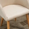Set van 2 gestoffeerde stoelen, scandinavisch design, gestoffeerde stoelen met houten poten, antislip pads, 150 kg draagvermogen, beige 10